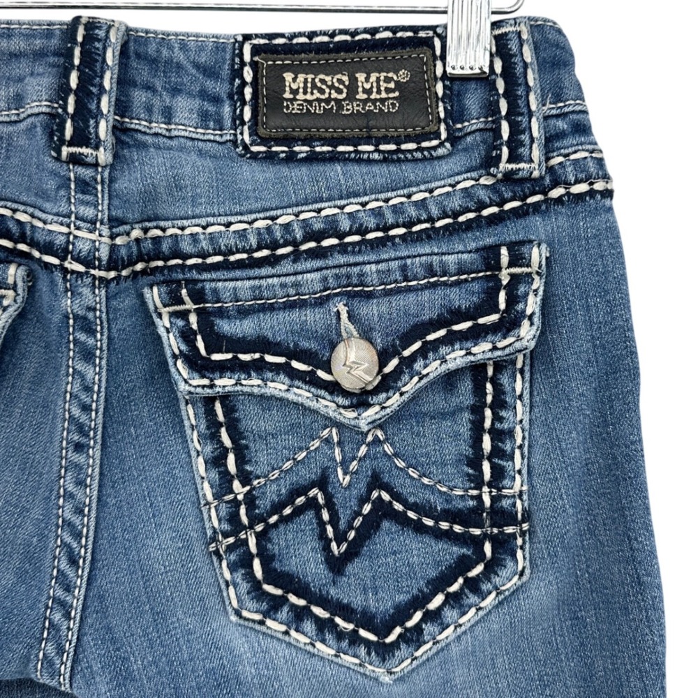 Miss Me Irene Boot Cut Jeans Joshua Tree Blue Denim Size 27 Cope Rings Bling